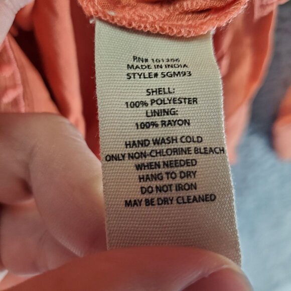 Soft Surroundings Top Womens 1X Orange Embroidered Button Down Boho Blouse - Picture 4 of 9